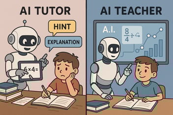 students learning with ai teacher and ai tutor 