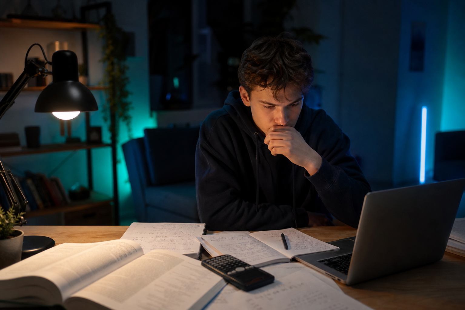 student studying