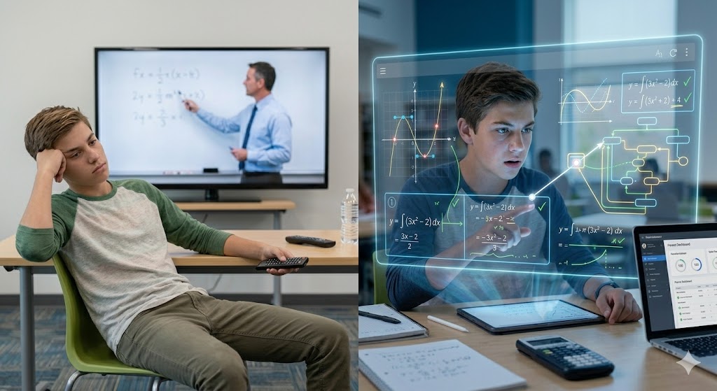 passive watching vs active learning